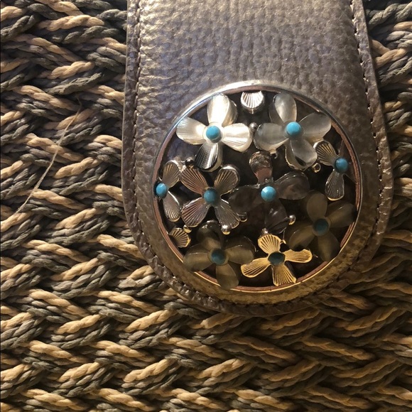 Brighton straw & leather handbag. Used once. EUC. - Picture 3 of 8